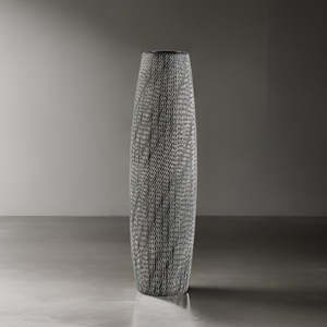 Vase: Vase Gray Pattern Tall Ceramic VASE015