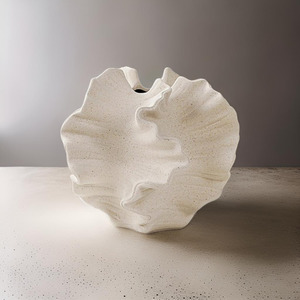 Vase: Vase Cascading Wave Ceramic White VASE021