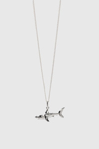 WOMENS: Shark Charm Necklace - Sterling Silver