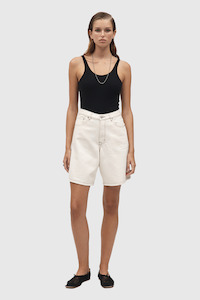 WOMENS: Relaxed Jean Short - Ecru