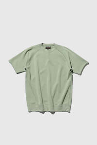 Mens Sweaters: Sweat Short Sleeve Cut Off - Green