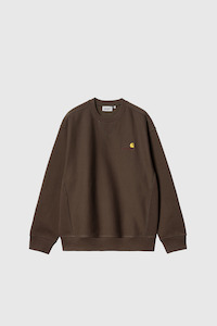 Mens Sweaters: American Script Sweatshirt - Buckeye