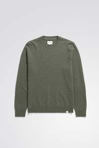 Mens Sweaters: Sigfred Lambswool Sweater - Army Green