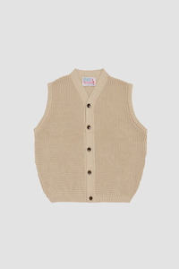 The English Difference Waffle Marl Vest - Tan