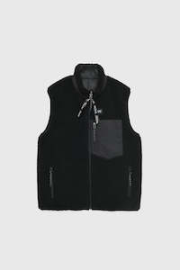 Mens Vests: Down x Boa Reversible Vest - Black / Black