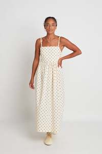 Who's That Girl Dress - Cream Polka Dot