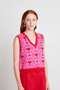 Made: Sleeveless in Seattle Vest - Pink / Red
