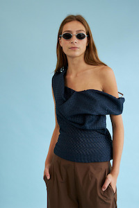 Daylight Moon: Stay Up Late Top - Navy