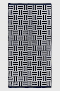 Baina: Willis Pool Towel - Obsidian & Stone