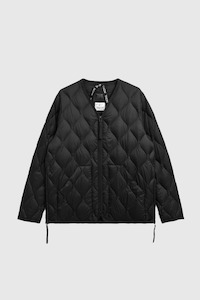 Soft Shell Military V-Neck W-Zip Down Jacket - Black