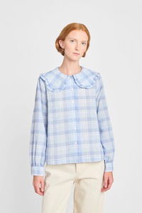 Study of Dreams Blouse - Pale Blue Check