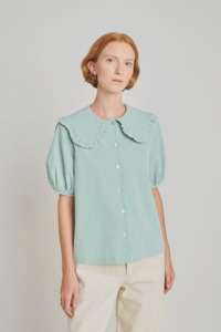 Sale Over 250: The Uncanny Blouse - Jade Seersucker