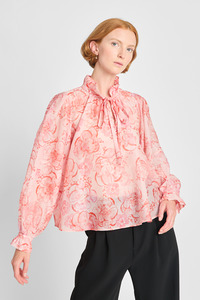 Just Like Heaven Blouse - Red Peony