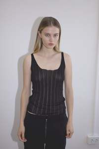 Sale Under 250: Open Work Tank - Black