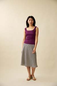 Sale Under 300: Slip Skirt - Midnight Stripe