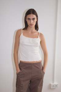 Flounce Tank - Cream