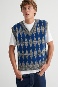 Jarman Vest - Diamond Jacquard