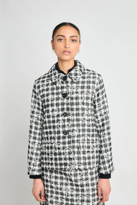 Sale Over 250: Maya Jacket - Black & Cream Check