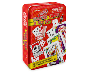 Gift: Coca Cola- Playing Cards & Dice Tin Set