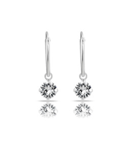 Swarovski Clear Crystal Sterling Silver Sleeper Earrings