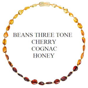 Baby Teething Amber Necklace THREE TONE