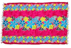 Clearance: Pink Frangipani  Sarong with Frills