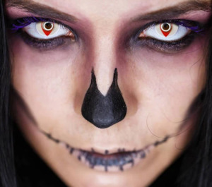 Halloween: Cosmetic Lens - Red White Cat Eye