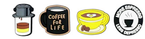 Coffee for Life Jibbitz Charms Set