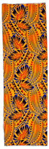 Lavalava Sarong: Two Tone Yellow Red Tapa Leaves Lavalava