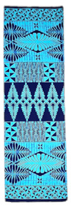 Lavalava Sarong: Blue Tapa Leaves Lavalava