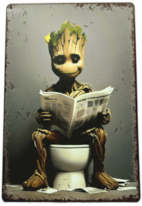 Marvel: Retro Metal Sign- Groot sitting on a T....