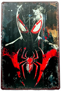 Marvel: Retro Metal Sign- Spiderman BLACK