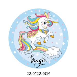 Iron On Transfer: Heat Transfer Sticker- Unicorn Magic Blue