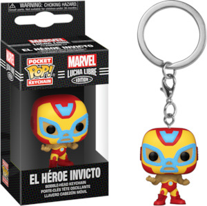 Eofy: Funko Pocket Pop Marvel:( Lucha Libre Edition)- El Héroe Invicto Iron Man Vinyl Keychain