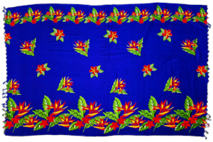 Blue Flower Sarong with Frills