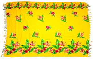 Yellow Flower Sarong with Frills