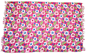 Sarongs: Hibiscus Pink Sarong with Frills