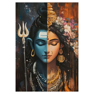 Shiva and Parvati Canvas Wall Art