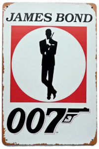 Clearance: Retro Metal Sign- 007 Bond
