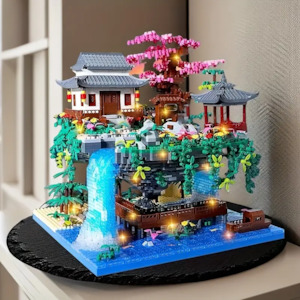 Peach Blossom House Pond Micro Mini Building Blocks