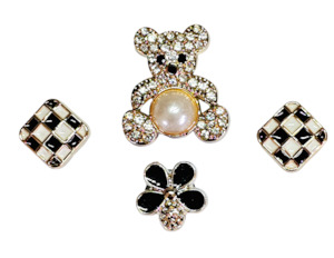 Home Page 12 Only: CZ diamonds Teddy Bear Pearl Jibbit Charms Set