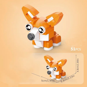 Kids Teens: Corgi Breed Dog Building Block Set