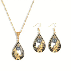Hibiscus & Pearl Jewellery Set