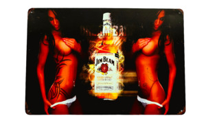 Retro Metal Sign- Jim Beam Whiskey