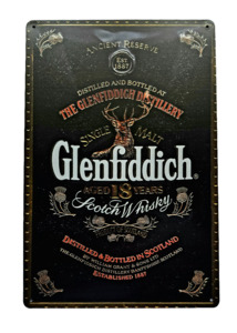 Bar: Retro Metal Sign- Glenfiddich Whiskey