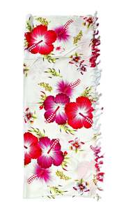 Sarongs: PINK White Sarong with Frills
