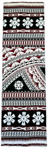 Lavalava  3 Tone Tapa Design- Maroon