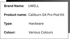 Uwell Caliburn G4 Pro Pod System Kit 1800mAh 3ml (35W)