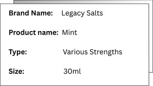 Legacy Salts  - Mint - 30ML