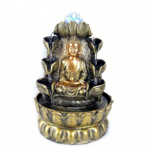 All: Gold Buddha on Lotus Flower with Rolling Ball
